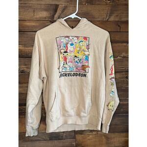 Nickelodeon Beige Hoodie with Cartoon Character.- Size Small